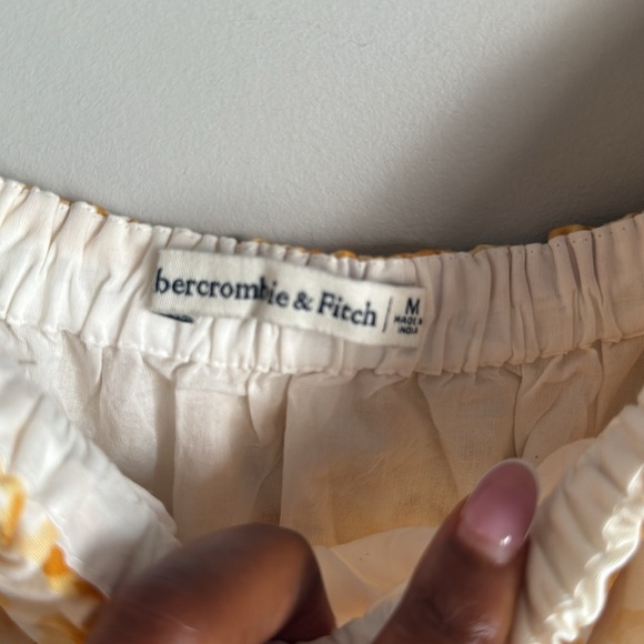 Abercrombie floral off-The-Shoulder Puff Sleeve Mini Dress medium - Picture 7 of 13